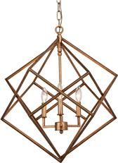 Chandelier 3-Light Metal Geometric Modern