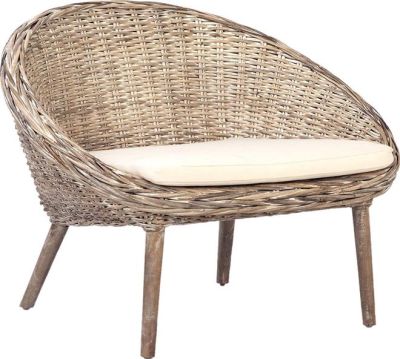 Occasional Chair LEDIAN White Wash White/Cream Kubu