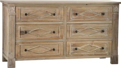 Dresser PAXTON Natural Pine Reclaimed Old 6 -Drawer