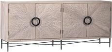 Sideboard VERMONT Sandy Gray Hand-Forged Iron Pine Forged
