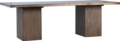 Dining Table LAMAR Double Pedestal Beige Wood