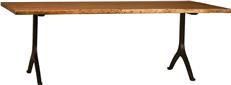Dining Table JONES Natural Top Coat Nitro-Cellulose Lacquer Sealed Iron Base