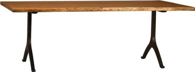 Dining Table JONES Natural Top Coat Nitro-Cellulose Lacquer Sealed Iron Base
