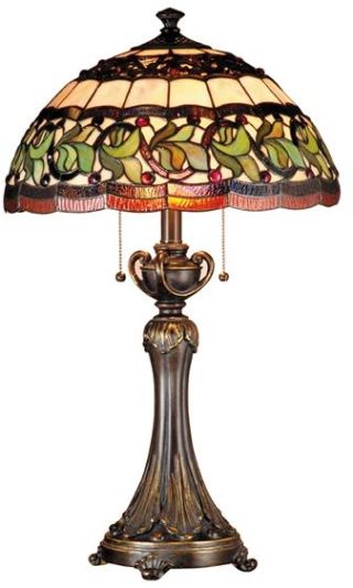 Table Lamp DALE TIFFANY ALDRIDGE 2-Light Antique Bronze Resin Shades Included