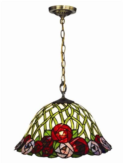 Pendant Light DALE TIFFANY MISTY ROSE 1-Light Bronze Hand-Rolled Art Glass