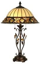 Dale Tiffany Pebblestone Table Lamp, Glass, Golden Sand, 2 Lights