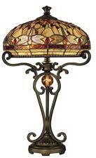 Dale Tiffany Dragonfly Table Lamp, Hand-Rolled Art Glass, Pull Chain