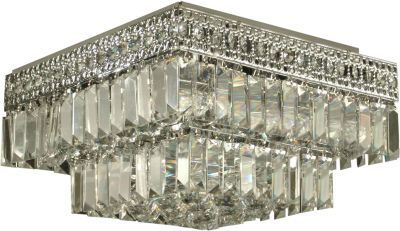 Dale Tiffany Solid Crystal Flush Mount Light Fixture, Chrome, 5 Lights
