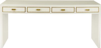 Desk Console Server PORT ELIOT French Modernist Gold Leaf Accents White Lacquer