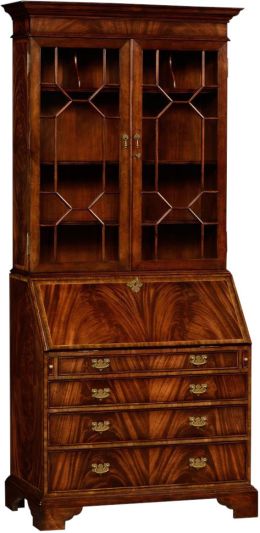 Desk JONATHAN CHARLES BUCKINGHAM Georgian Classical Pediment Fall-Front