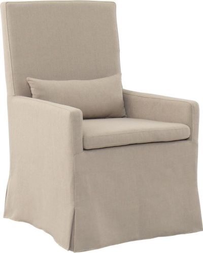 Dining Arm Chair PADMAS PLANTATION SANDSPUR BEACH Brushed Linen Birch Polyester