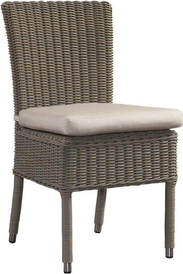 Dining Chair PADMAS PLANTATION BOCA Gray Powder-Coated All-Weather Wicker