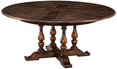 Dining Table SARREID Pedestal Base Ebony Black Solid Walnut