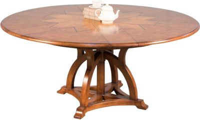 Dining Table SARREID Pedestal Base Medium Old World Walnut White Oak Solid