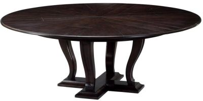 Dining Table SARREID Pedestal Base Umbria White Solid Knotty Oak