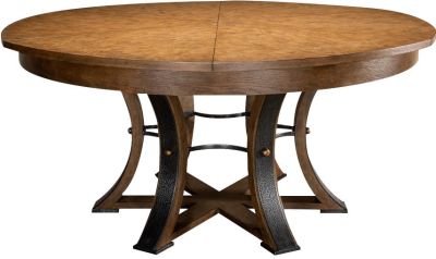 Dining Table SARREID TOWER JUPE Transitional Pedestal Base Large Textured