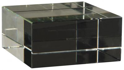 Display Block Stand JOHN-RICHARD Large Ebony Black Crystal Lead-Free