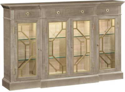 Display Cabinet JONATHAN CHARLES OPERA Breakfront Shallow Drawers High-Lustre