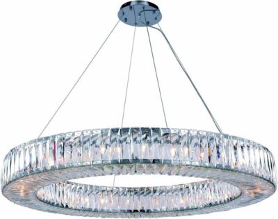 Hanging Lamp Pendant CUVETTE Contemporary 24-Light Adjustable Height Crystal
