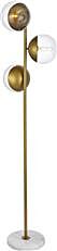 Floor Lamp ECLIPSE Transitional 3-Light Clear Brass Glass Wire Marble Shades