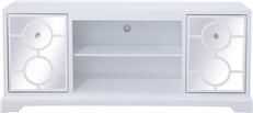 TV Stand Media Console 60-In Clear White Mirror Solid Wood