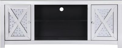 TV Stand Media Console Modern Contemporary 59-In Crystal Mirror