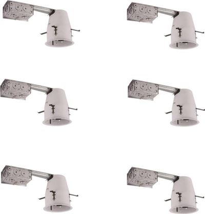 Non-ICAT Remodel Housing Recessed Light Ivory Pack 6 Iron Type PAR20 PAR16 LED