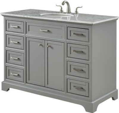 Vanity Cabinet Sink Contemporary Single Light Gray Solid Wood