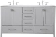 Bathroom Vanity Sink Traditional Antique Double Gray Brushed Nickel Silver