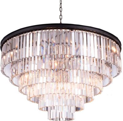Pendant Lamp SYDNEY 33-Light Silver Gray Mocha Brown Royal-Cut Crystal