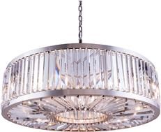 Pendant Lamp CHELSEA 10-Light Polished Nickel Golden Teak Smoky Crystal Gold