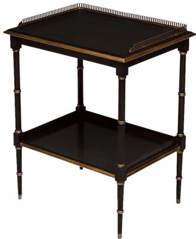 End Table Scarborough House Ash Grey Gold Gilt Rectangular Brass Gallery