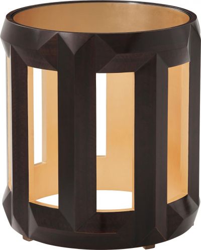 End Table Side THEODORE ALEXANDER CHARLES Chamfered Gold Leaf Cocoa Bean Fumed