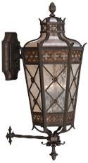 Wall Sconce CHATEAU Outdoor Large 4-Light Umber Patina Antiqued Gold Accents