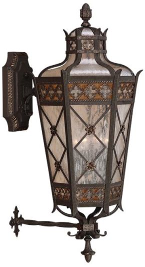 Wall Sconce CHATEAU Outdoor Large 4-Light Umber Patina Antiqued Gold Accents
