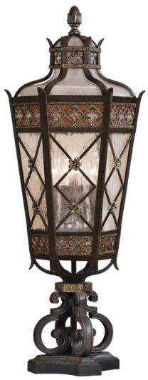 Pier Mount Light Lantern CHATEAU Outdoor Medium 5-Light Umber Patina Antiqued