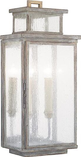 Wall Sconce WILTSHIRE 2-Light Antique Gold Accents Weathered Gray Distressed