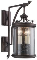 Wall Sconce LOUVRE 4-Light Antiqued Bronze Antique White Gold Hand-Blown Glass
