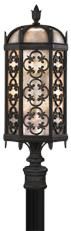Post Light COSTA DEL SOL 3-Light Iridescent Textured Marbella Black Wrought