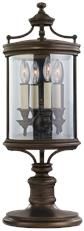 Pier Mount Light Lantern LOUVRE 4-Light Antiqued Bronze Antique White Gold