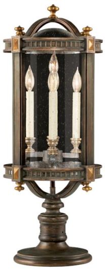 Pier Mount Light Lantern BEEKMAN PLACE 5-Light Weathered Woodland Brown Gold