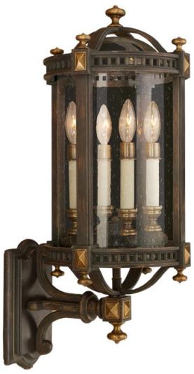 Wall Sconce BEEKMAN PLACE 4-Light Weathered Woodland Brown Gold Highlights