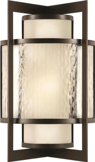 Sconce Wall SINGAPORE MODERNE Outdoor 2-Light Clear Textured Off-White Dark