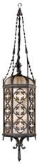 Lantern COSTA DEL SOL Medium 4-Light Iridescent Textured Marbella Black Glass