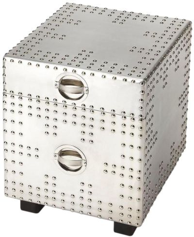 File Cabinet Industrial Distressed Polished Stainless Steel Aluminum Mango