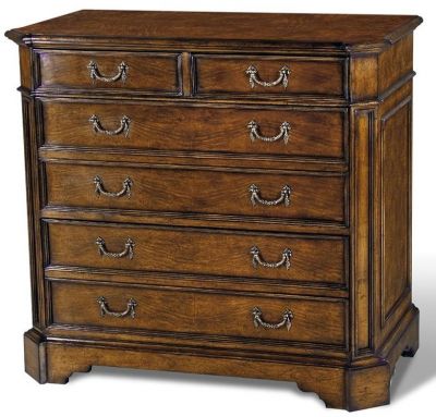 File Cabinet Scarborough House Myrtle Burl Brass, Central Locking Double Drawers