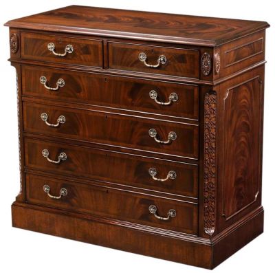 File Drawer Scarborough House Crotch Mahogany Traditional Brass Handles
