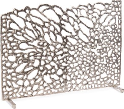 Fire Screen JOHN-RICHARD Organic Polished Nickel