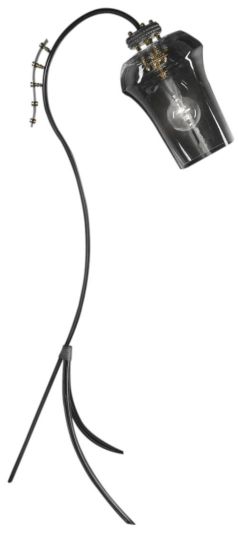 Floor Lamp BERLIN 1-Light Ebony Black Glass Solid Iron Shades Included Handmade