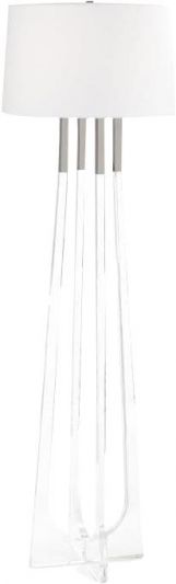 Floor Lamp JOHN-RICHARD 4-Column Round Shade Column Polished Nickel White